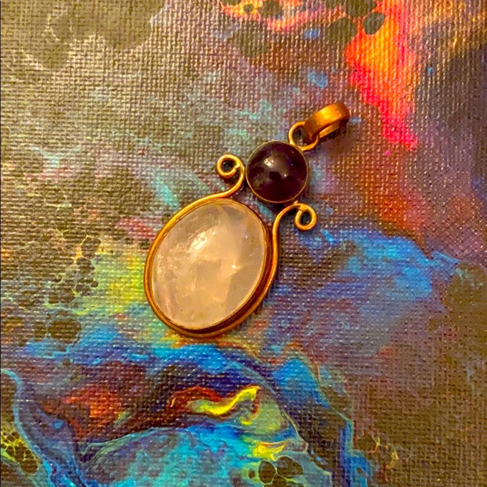Amethyst and Rose Quartz Pendant